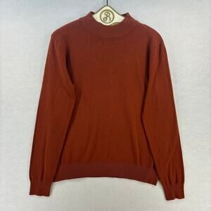 Milano Basic Sienna Red Mockneck Sweater Long Sleeve Casual Preppy Women's XL